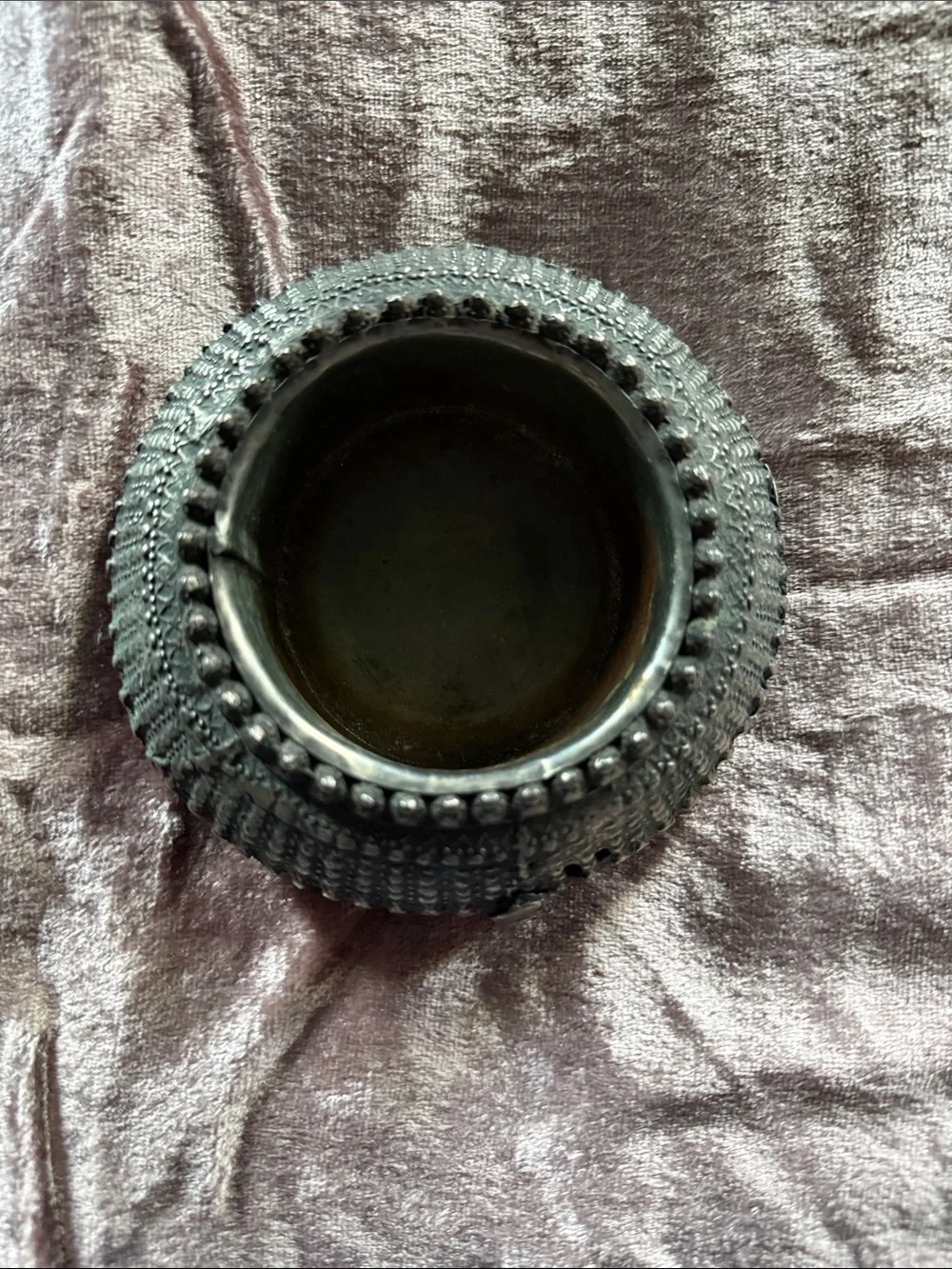Vintage Bedouin bracelet/anklet made into into a dis/candle holder